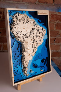 Südamerika - Holzlandkarte