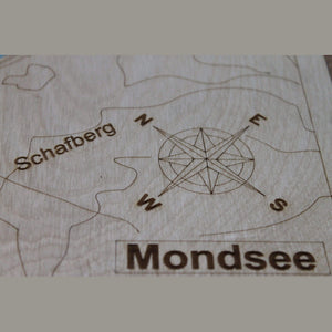 Mondsee, Österreich - Holzlandkarte