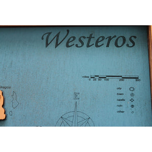 Westeros (aus "Games of Thrones") - Holzlandkarte