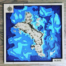 Beau Vallon, Insel Mahé - Seychellen - Holzlandkarte