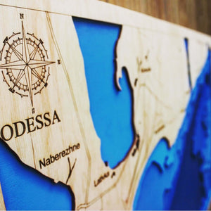 Odessa, Ukraine - Holzlandkarte