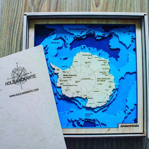 Antarctida holzlandkarte